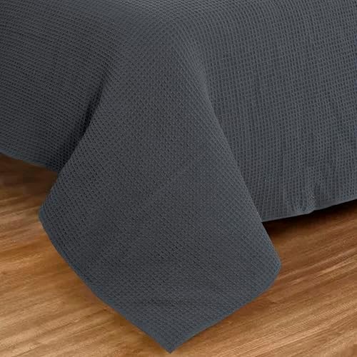100% Cotton Waffle Weave Blanket, King Size 90 x 108 Inches, 300 GSM