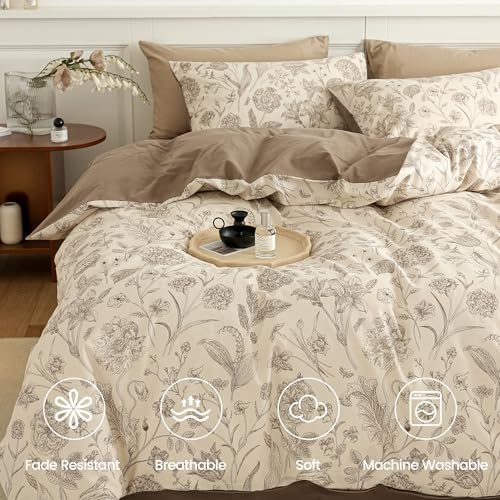 BISELINA 100% Cotton Cozy Winter Brushed Cotton Floral Bedding