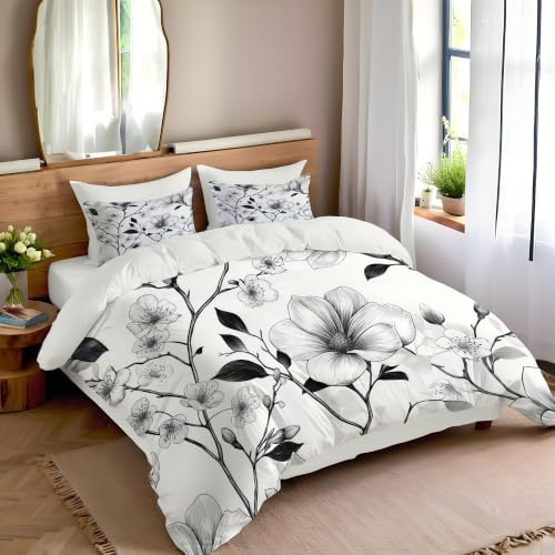 Modern Minimalism Reversible Duvet Cover - Flower and Plant Line