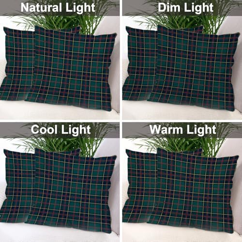Batmerry Plaid Pillow Covers 22x22 Inch Set of 2, Tartan Scottish