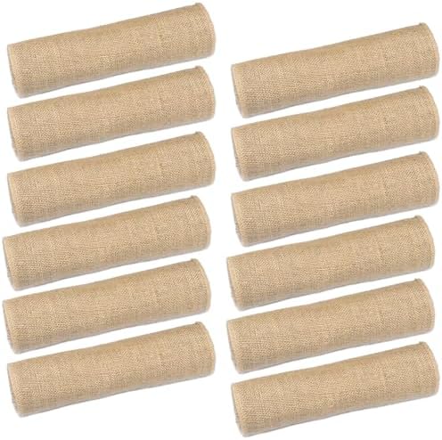 Tosnail 12 Pack 12" x 71" Burlap Table Runners, Rustic Jute Fabric
