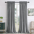 Gray Velvet Curtains 120 inches for Living Room Luxury Room Darkening
