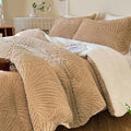 tohrisa Seashell Jacquard Sherpa Comforter Set Warm Cozy Premium