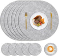 Faux Leather Placemats and Coasters Set of 6, Washable Reversible