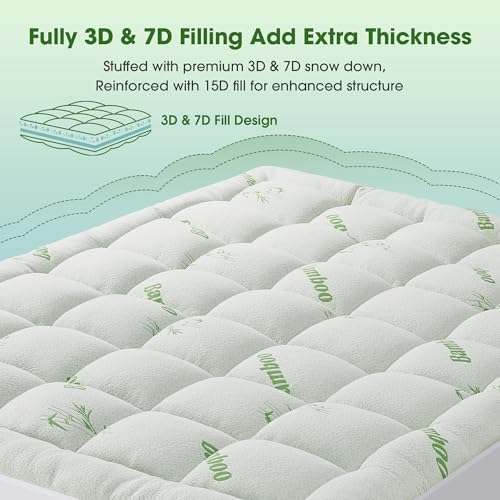 Mattress Pad Queen Size, Cooling Pillow Top Mattress Topper, Ultra