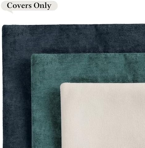 18x18 Throw Pillow Covers Set of 2, Premium Heavy-Duty Soft Chenille
