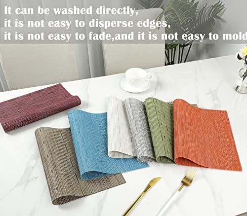 Zupro Placemats Set of 4 Woven PVC 18"x12" for Indoor/Outdoor