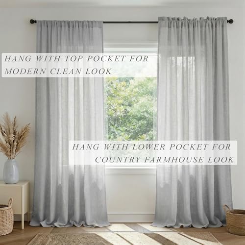Light Grey Dining Room Curtains 96 Inches Long for Living Room 2