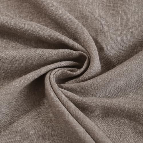 Semi Sheer Rod Pocket Curtains Linen Blend 84W x 96L, 2 Panels