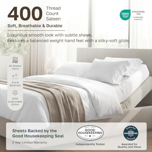 California Design Den Soft 100% Cotton Split King Bed Sheets, 5 Pcs