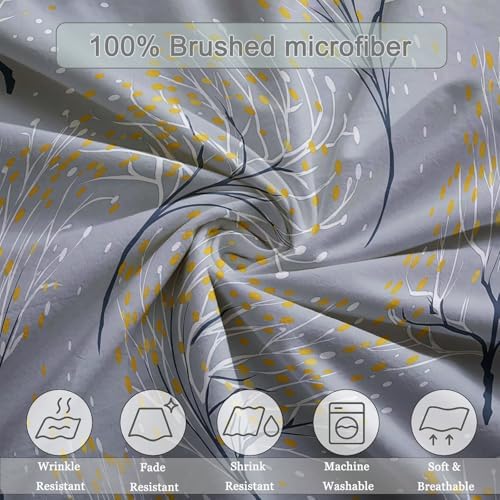 Comforter Cover Set King, 3-Piece Minimalism Plants Branches
