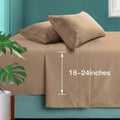 Manyshofu Extra Deep Pocket King Sheets, Khaki Microfiber, 4 Piece