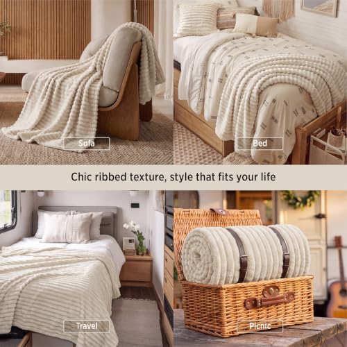Bedsure Soft Throw Blanket for Couch Decor Gifts Khaki 50"x60"