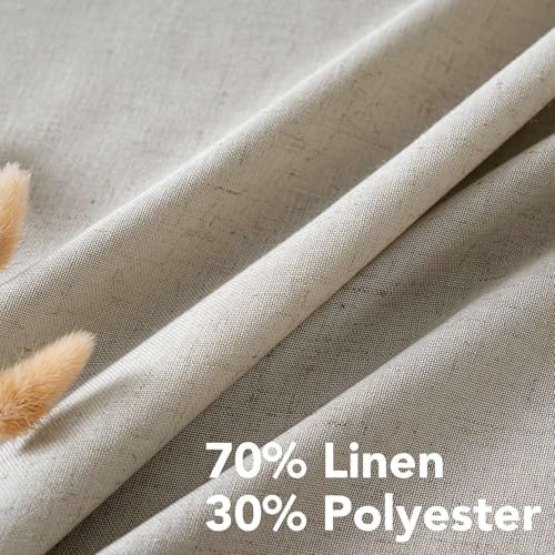 H.VERSAILTEX Living Room Linen Curtains - Semi Sheer, Nickel Grommet