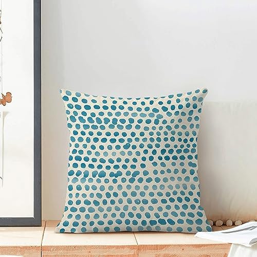 CXMEIFLY Teal Pillow Covers 20x20 Inch Set of 2 Aqua Polka Dot Outdoor