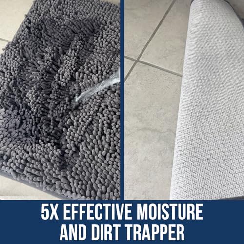 Muddy Mat® | Chenille Bathroom Rugs Quick Dry Microfiber Mats Non Slip