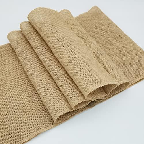 8 Pack Natural Burlap Table Runners,12 x 72 Inch Rustic Jute Table