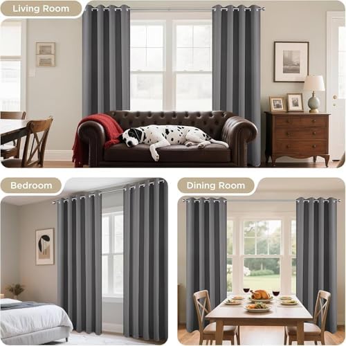 Joydeco Blackout Curtains 63 Inch Length 2 Panels Set, Thermal