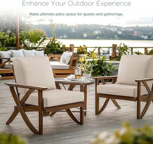 Codi Outdoor Chair Cushions, 24x24 Deep Seat Replacement Set, Beige