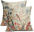 Kawani Summer Dragonfly Pillow Covers 18X18 Inch Red Floral Flower