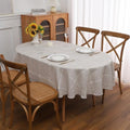 Gernaice Plaid Oval Tablecloth Checkered Table Cloth 60" x 84" Brown