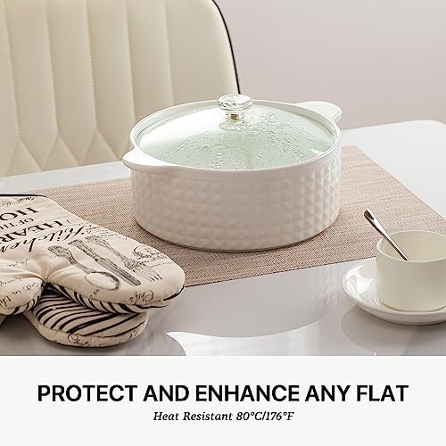 LEXMORE Placemats Set of 12 Vinyl/Plastic Woven Place Mats for Kitchen