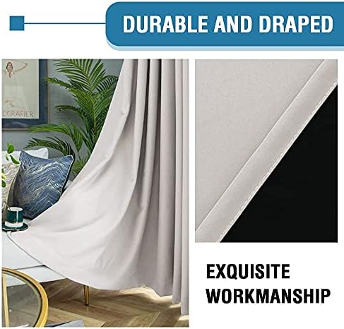 H.VERSAILTEX Oatmeal Blackout Curtains for Bedroom Thermal Insulated