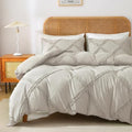 MILDLY Boho Duvet Cover Oatmeal - Tufted Geometric Textured Full Size