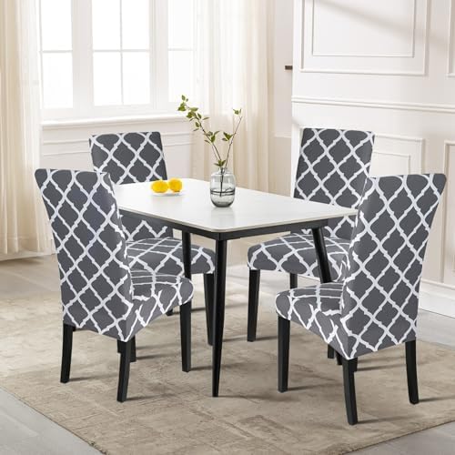 SearchI Dining Room Chair Covers Set of 6, Stretch Spandex Kitchen