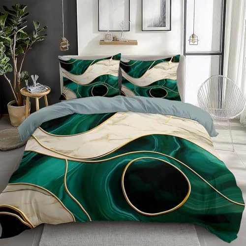 Gray Duvet Cover Queen Size Duvet Cover Set, with Abstract Marble