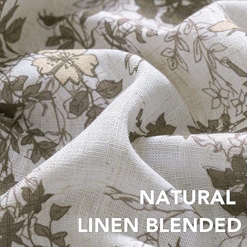 H.VERSAILTEX Linen Blend Curtains for Living Room Printed Floral