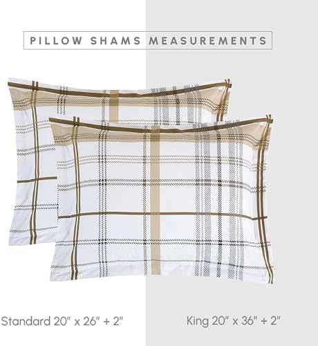 Elegant Comfort Silky Soft 8-Piece Plaid Lodge Bed-in-a-Bag Comforter