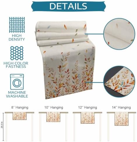 Fall Leaves Table Mats Set of 6 with Table Runner 90 Inches