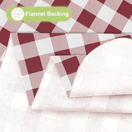Smiry Christmas Table Cloth, Flannel Backed Vinyl Tablecloth, 60"x120"
