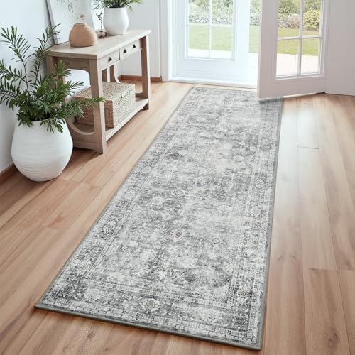 2x6 Washable Runner Rug, Non-Slip Hallway Runner Rugs, Low Pile