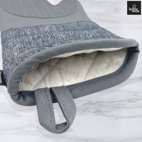Homewear Marlow Silicone Extra Long Oven Mitt 2 Piece Set, Heat and