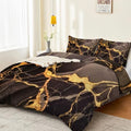 Dark Gray Print Duvet Cover, Abstract Stone Texture Pattern Soft