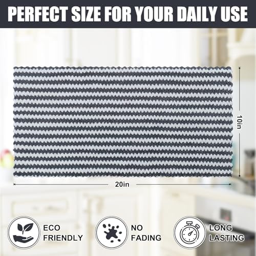 Homaxy 12 Pack Coral Velvet Kitchen Towels, 10 x 20inches, Dark Grey