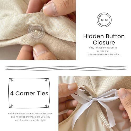 Simple&Opulence King Duvet Cover Set, Luxury French Linen Blend