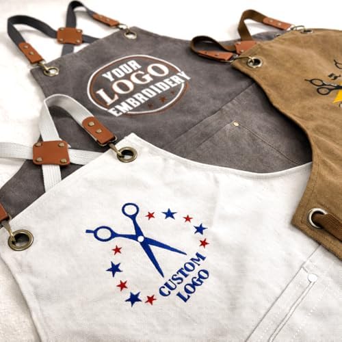 TEEAMORE Custom Design Apron for Men Women Adjustable Crossback Thick