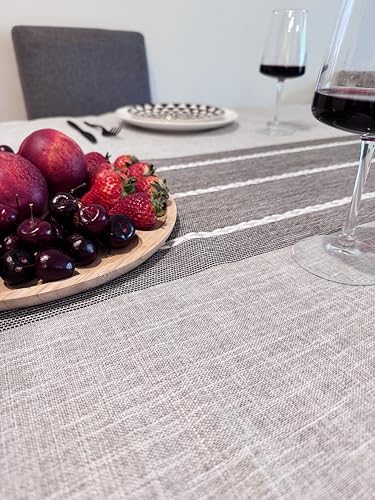 Waterproof Tablecloth Tassel Cotton Linen Wrinkle Free Washable
