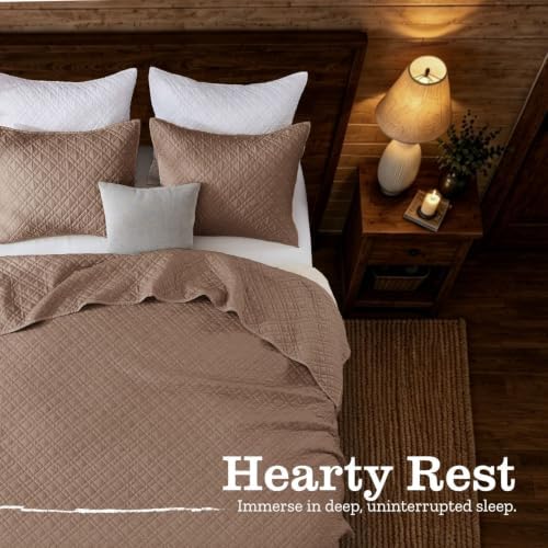 Queen Quilt Set with Shams Lightweight Quilted Bedspread Coverlet Thin