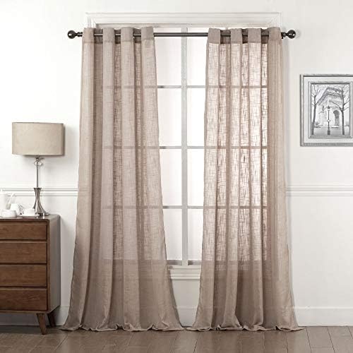 Decorative Linen Sheer Curtains 84 inch Length - Energy Saving Sheer
