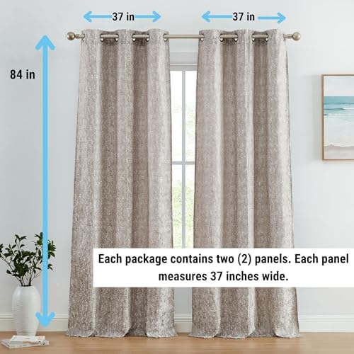 HLC.ME Avalon Jacquard Slub Texture - Privacy Curtains with Grommet