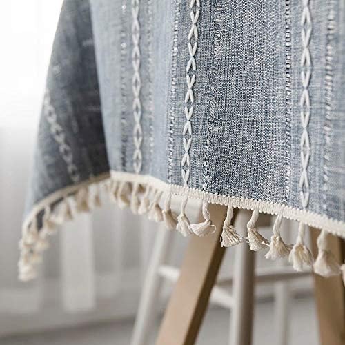 Mucalis Tassel Tablecloth Square Solid Gray Table Cover for Party
