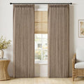 MIULEE Pinch Pleated Linen Curtains 84 Inches Long 2 Panels Brown