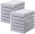 Mordimy Premium Cotton Kitchen Towels 16"x 25", Grey Check Design