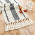 Fancy Homi Grey Table Runner 108 Inches Long Boho Macrame Table Runner