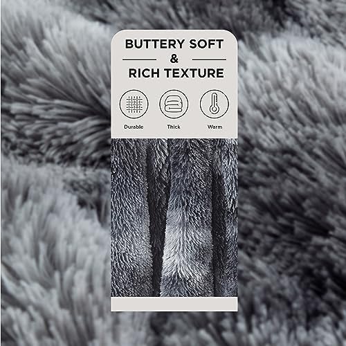 Bedsure Faux Fur Fluffy Sherpa Throw Blanket Couch Twin Grey 60"x80"