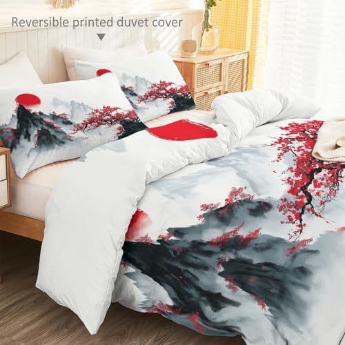 Traditional Duvet Cover Set California King, 3pc Reversible Retro
